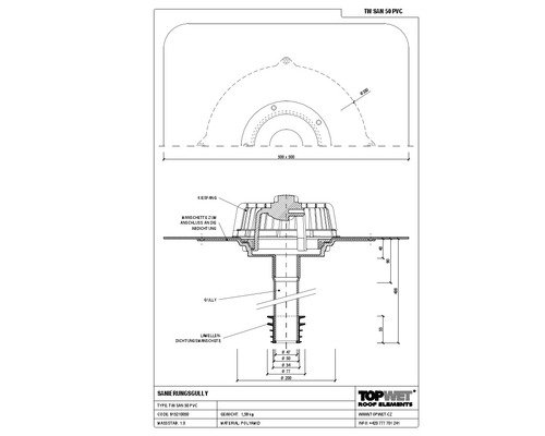 TopWet Sanierungsgully mit integrierter PVC-Manschette NW 50 mm H = 400 mm