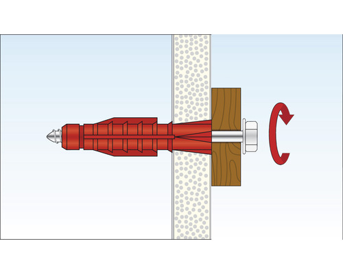 Illustration d''une fixation par cheville avec vis