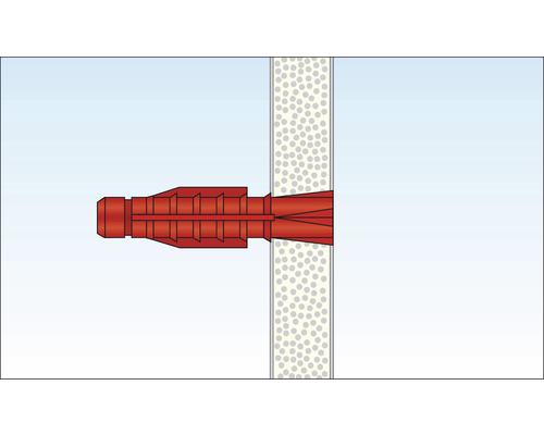 Cheville en plastique dans le mur