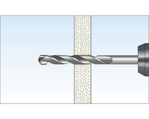 Illustration d''une perceuse perçant un matériau