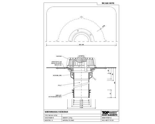 TopWet Sanierungsgully mit integrierter und beheizbarer PVC-Manschette NW 110 mm H = 400 mm