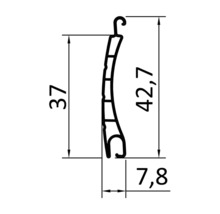 ARON Vorbaurollladen PVC grau 550 x 2115 mm Kasten Aluminium RAL 7016 anthrazitgrau Gurtzug Links-thumb-3