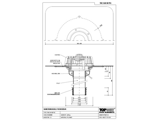 TopWet Sanierungsgully mit integrierter und beheizbarer PVC-Manschette NW 90 mm H = 400 mm