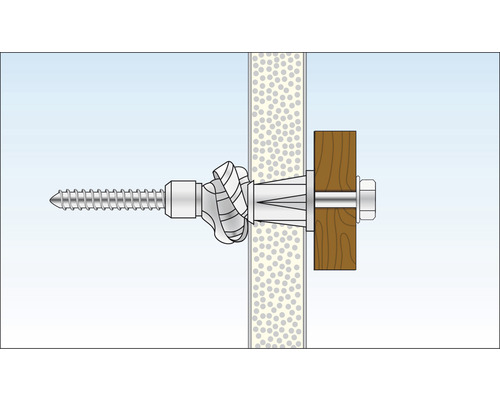 Illustration d''une cheville pour corps creux dans le mur