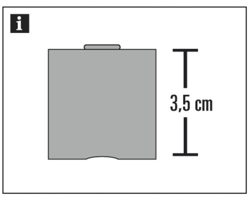 Symbolbild: Information zur Größe 3,5 Zentimeter