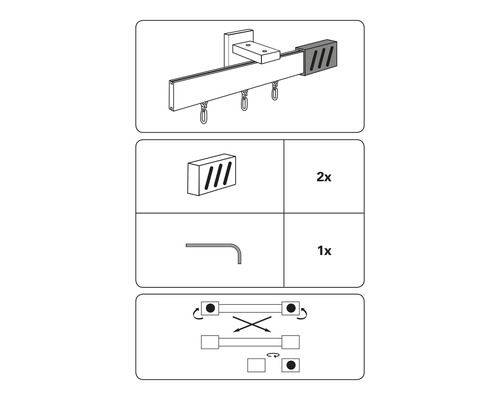 Montageanleitung für eine Gardinenschiene mit Zubehör