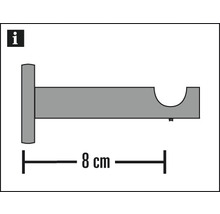 Abbildung einer Gardinenstange mit einer Länge von 8 cm