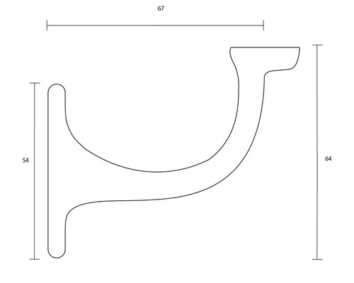 Dessin technique d''un support mural avec dimensions