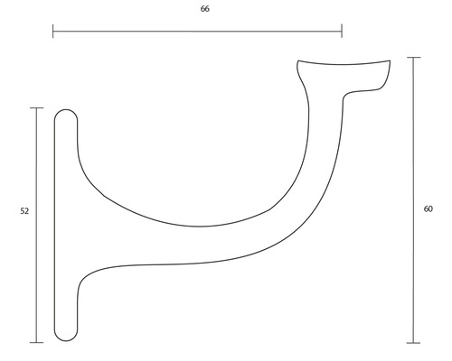 Dessin technique d''un support mural avec dimensions