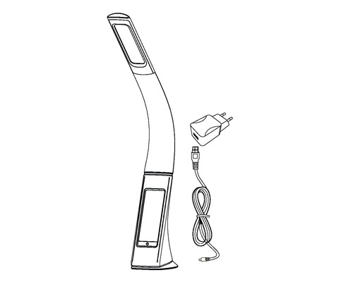 Lampe de table LED avec câble USB et adaptateur secteur
