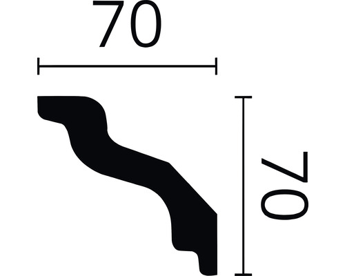 Profilleiste mit den Maßen 70 x 70 Millimeter