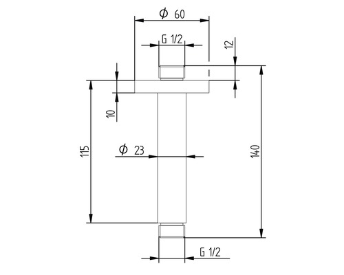 Dessin technique d''une soupape avec indications de dimensions