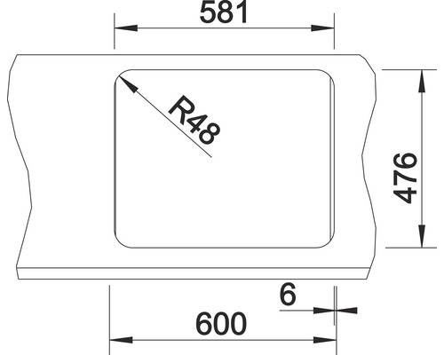 Dessin technique d''un lavabo avec indications de dimensions