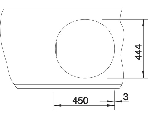 Technische Zeichnung mit Maßen eines Installationsprodukts