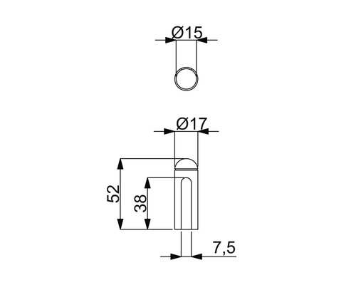 Technische Zeichnung mit Maßangaben