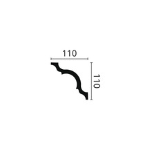 Technische Zeichnung eines Zierelements mit den Maßen 110 x 110 mm.