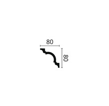 Dimensions d''une moulure décorative : 80 x 80 millimètres