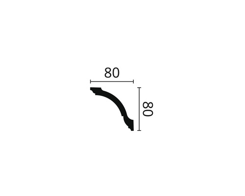 Baguette profilée avec dimensions 80 x 80 millimètres