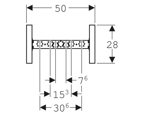 Dessin technique d''un porte-serviettes avec indications de dimensions