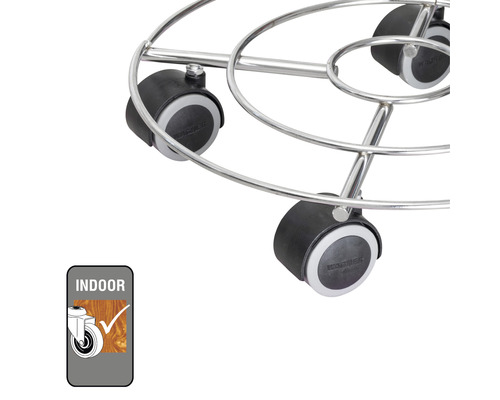 Support à plantes en métal avec roulettes