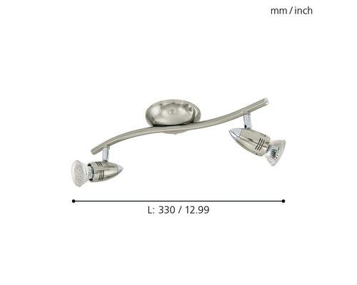 Plafonnier avec deux spots d''une longueur de 330 millimètres