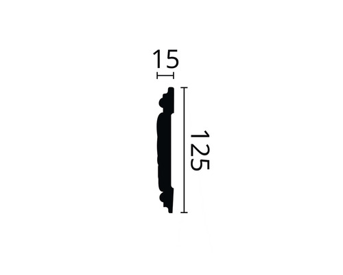 Dimensions d''une moulure décorative : 15 x 125 millimètres