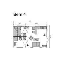 Plan du chalet de jardin Bern 4 avec dimensions