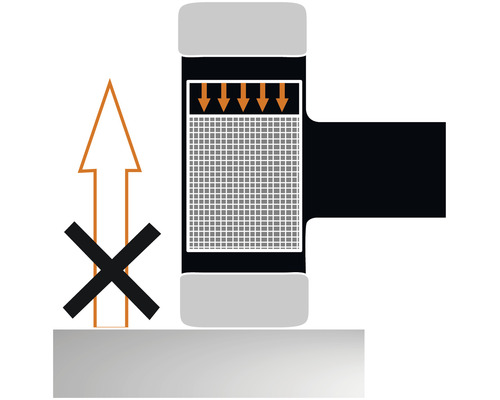 Symbol für Druckausübung und Heben