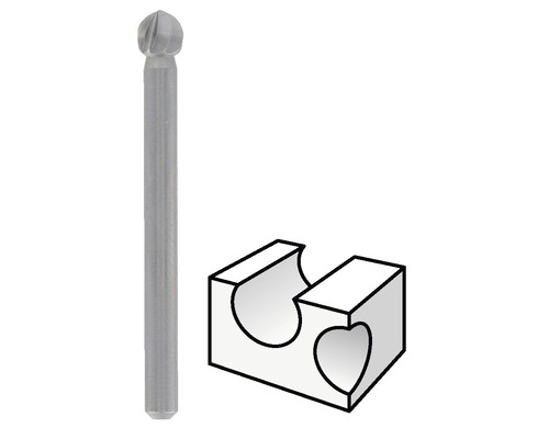 Fraise à tête sphérique avec porte-pièce associé