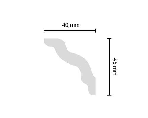 Profilleiste mit den Massen 40 mm mal 45 mm