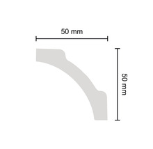 Profipack Deckenleiste B7, 10 x 1.5 m, 50 x 50 mm