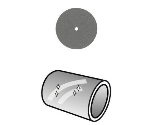 Schleifscheibe und polierter Rohr-Aufsatz