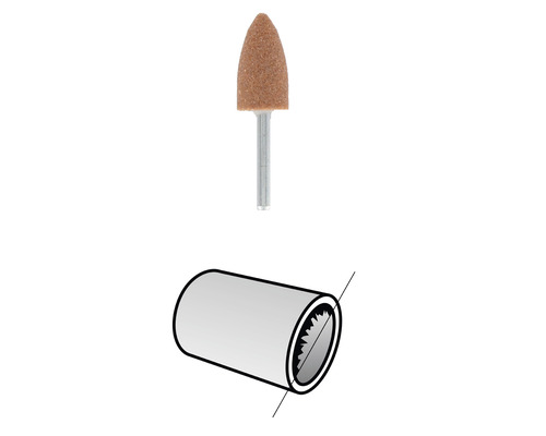 Stylo de meulage et représentation schématique d''un manchon