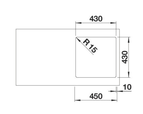 Schéma d''un évier avec dimensions