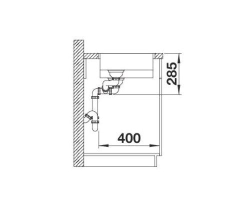 Schéma technique d''un lavabo avec dimensions