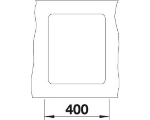 Dessin technique d''une cavité d''une largeur de 400 millimètres.