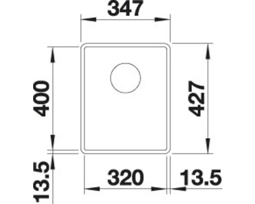 Schéma technique d''un évier avec dimensions