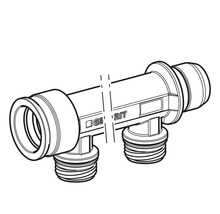 Geberit Logo auf einem Sanitär T-Stück