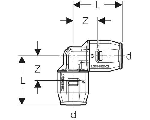 Dessin technique d''un coude avec cotes
