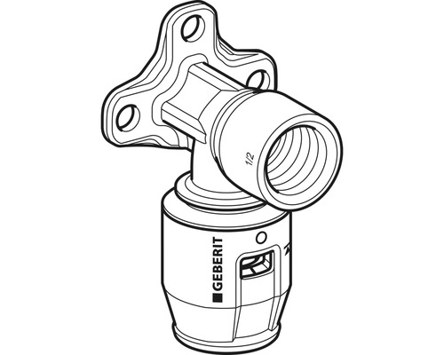 Coude de raccordement d''appareil Geberit avec fixation murale