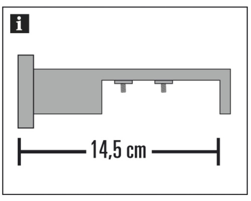 Support de tringle à rideaux, longueur 14,5 cm