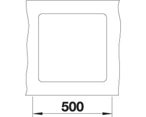 Zeichnung einer Aussparung mit den Maßen 500 Millimeter.