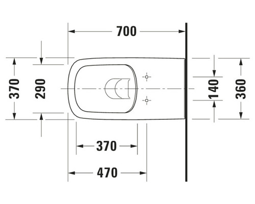 Schéma technique de toilettes avec dimensions
