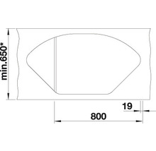 Schéma technique avec indications de dimensions