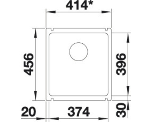 Schéma technique d''un évier avec dimensions