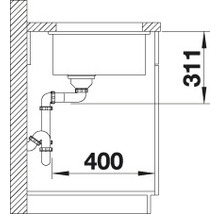 Évier Blanco SUBLINE 375-U 414 x 456 mm noir 523732