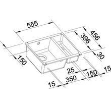 Plan de dimensions de l''évier avec cuve et égouttoir
