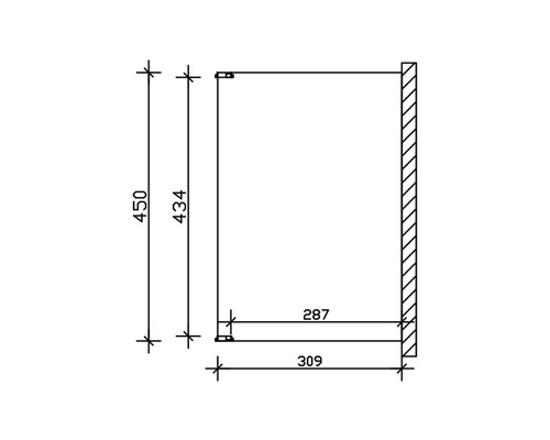 Dessin technique d''un placard mural avec des dimensions