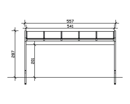 Dessin technique d''une table de plantation avec dimensions.