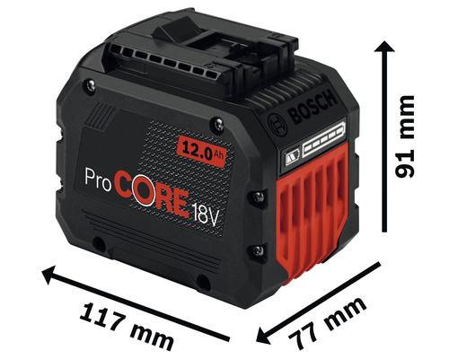 Batterie Bosch ProCORE 18V 12.0Ah avec dimensions